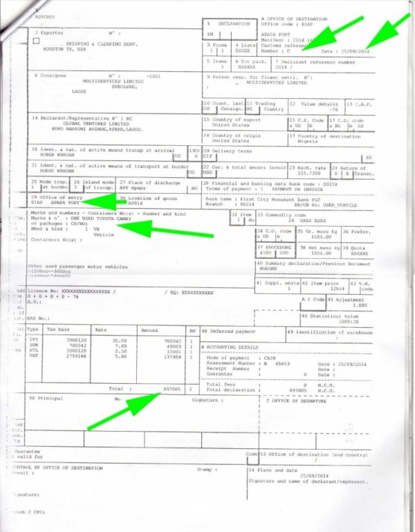 Nigerian Customs What You Must Know About Vehicle Duty Process Spot Dem